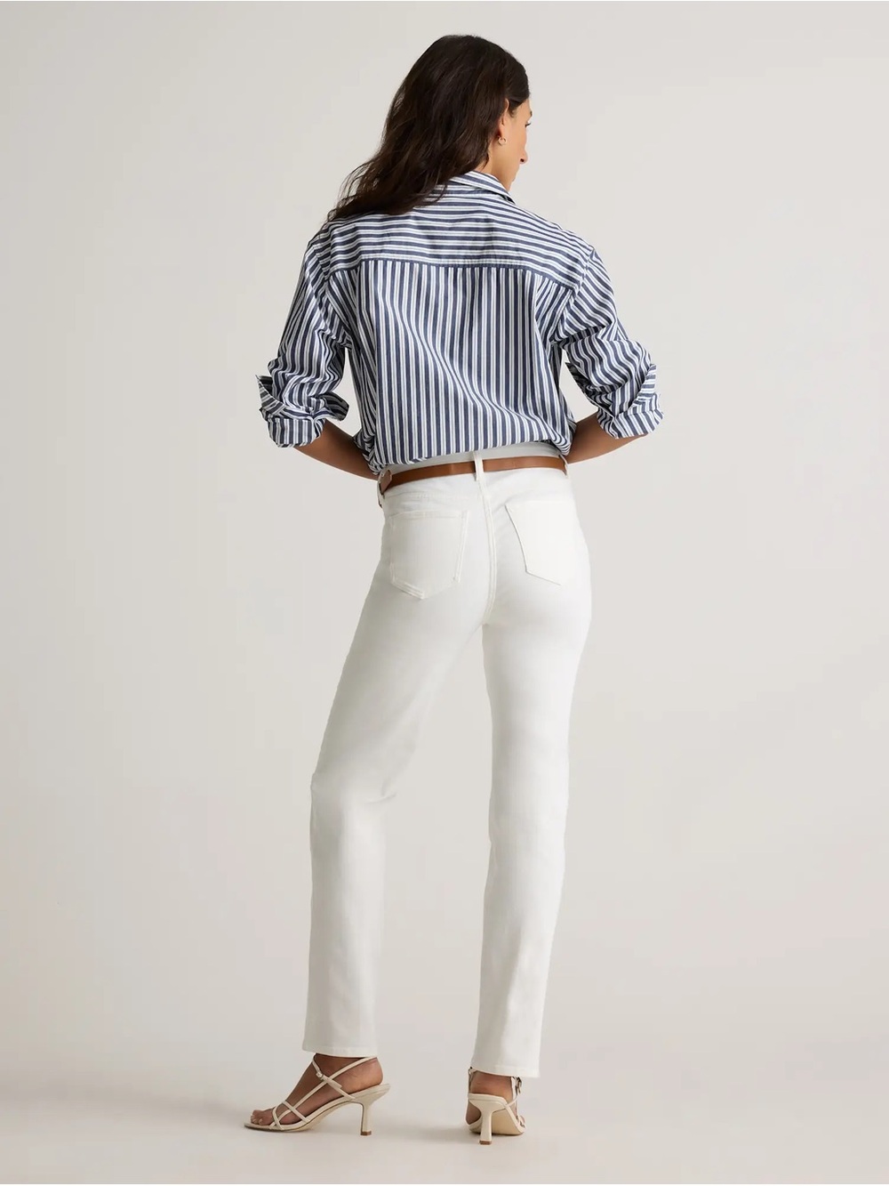 Quince White Straight-Leg Jeans with Clean Silhouette - Picture 2 of 5
